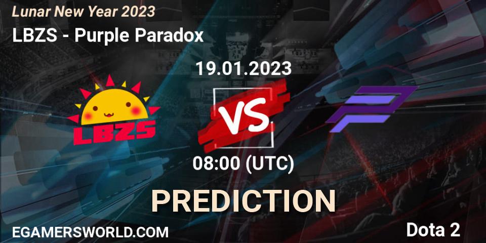 Pronósticos LBZS - Purple Paradox. 19.01.23. Lunar New Year 2023 - Dota 2