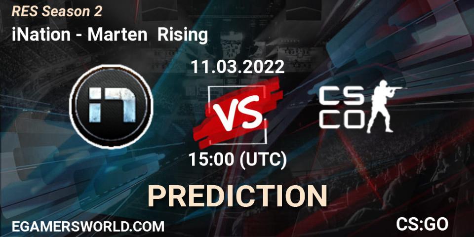 Pronósticos iNation - Marten Rising. 11.03.2022 at 15:00. RES Season 2 - Counter-Strike (CS2)