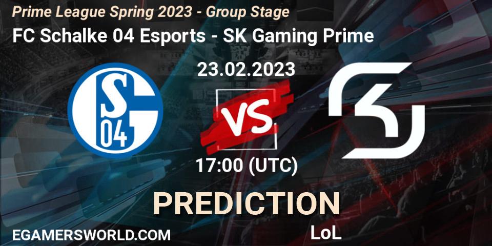 Pronósticos FC Schalke 04 Esports - SK Gaming Prime. 23.02.23. Prime League Spring 2023 - Group Stage - LoL