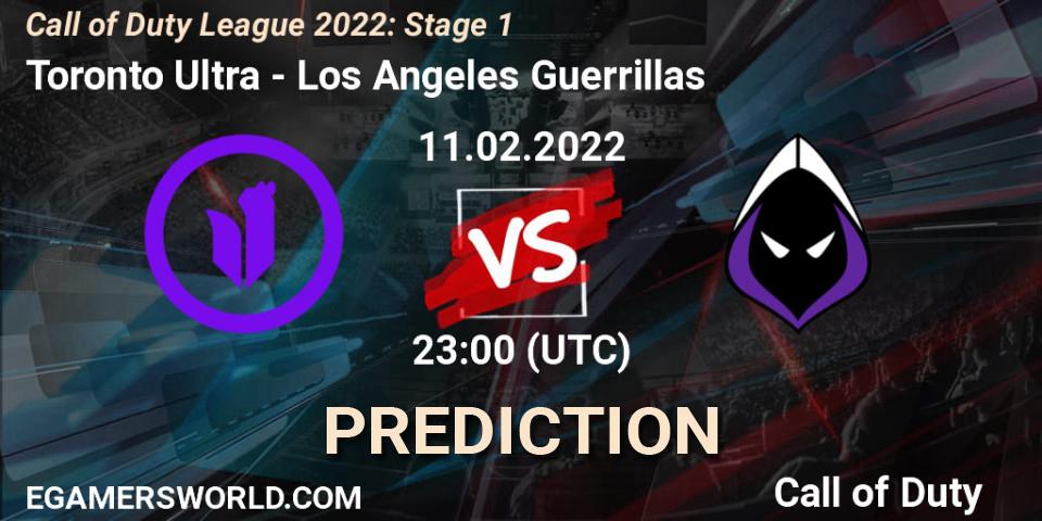Pronósticos Toronto Ultra - Los Angeles Guerrillas. 11.02.22. Call of Duty League 2022: Stage 1 - Call of Duty
