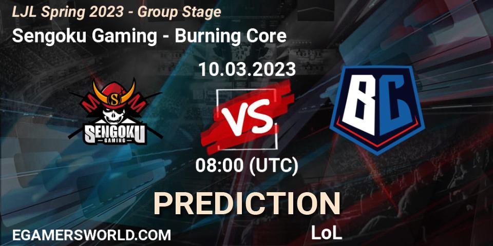 Pronósticos Sengoku Gaming - Burning Core. 10.03.23. LJL Spring 2023 - Group Stage - LoL