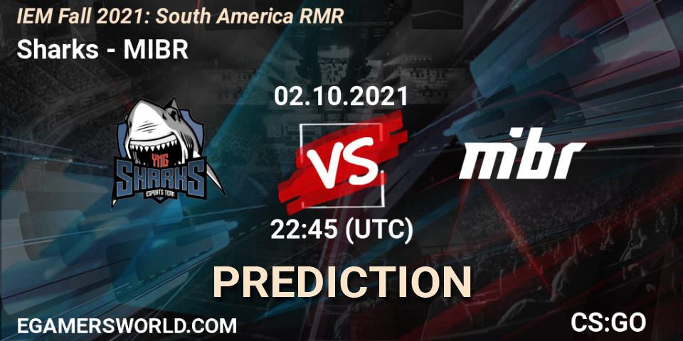 Pronósticos Sharks - MIBR. 02.10.21. IEM Fall 2021: South America RMR - CS2 (CS:GO)