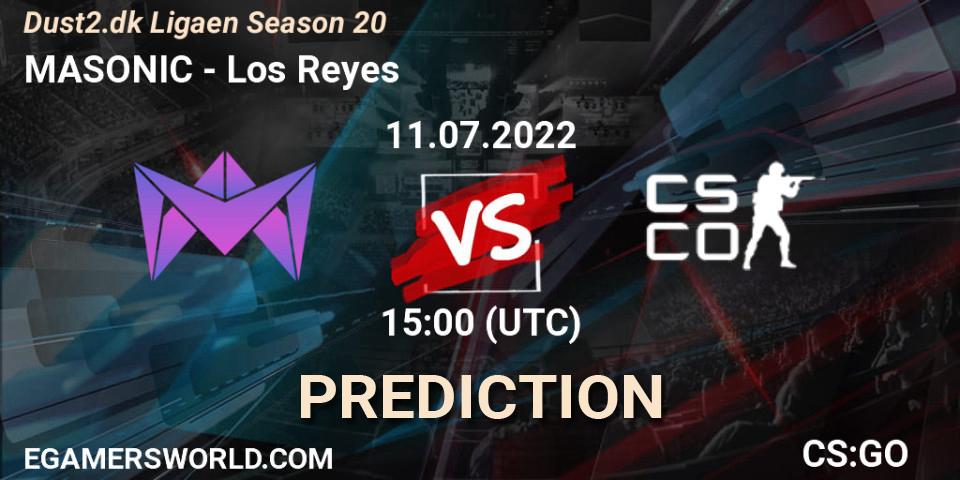 Pronósticos MASONIC - Los Reyes. 11.07.2022 at 13:25. Dust2.dk Ligaen Season 20 - Counter-Strike (CS2)