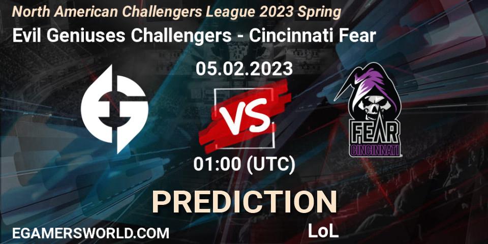 Pronósticos Evil Geniuses Challengers - Cincinnati Fear. 05.02.23. NACL 2023 Spring - Group Stage - LoL