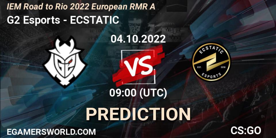 Pronósticos G2 Esports - ECSTATIC. 04.10.2022 at 10:40. IEM Road to Rio 2022 European RMR A - Counter-Strike (CS2)