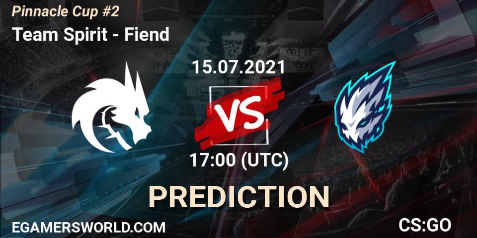 Pronósticos Team Spirit - Fiend. 15.07.2021 at 17:00. Pinnacle Cup #2 - Counter-Strike (CS2)