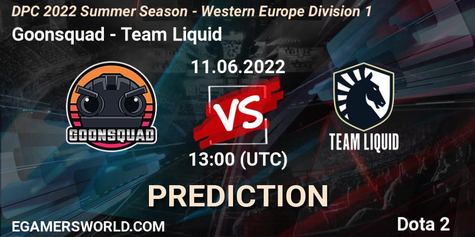 Pronósticos Goonsquad - Team Liquid. 11.06.2022 at 12:57. DPC WEU 2021/2022 Tour 3: Division I - Dota 2