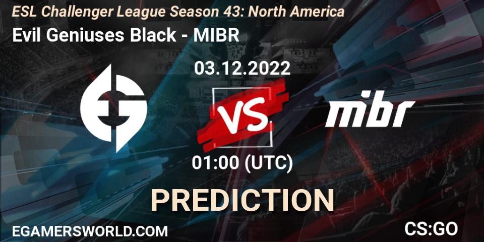 Pronósticos Evil Geniuses Black - MIBR. 03.12.22. ESL Challenger League Season 43: North America - CS2 (CS:GO)