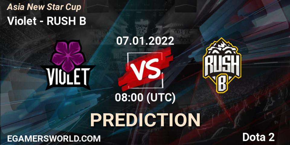 Pronósticos Violet - Phoenix Gaming. 07.01.2022 at 11:00. Asia New Star Cup - Dota 2