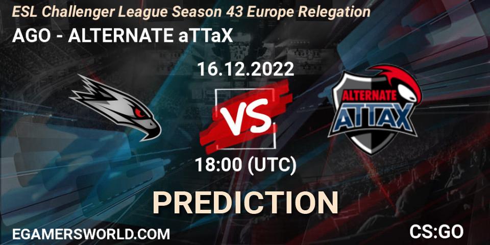 Pronósticos AGO - ALTERNATE aTTaX. 16.12.22. ESL Challenger League Season 43 Europe Relegation - CS2 (CS:GO)