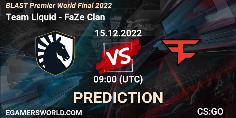 Pronósticos Team Liquid - FaZe Clan. 15.12.2022 at 08:15. BLAST Premier World Final 2022 - Counter-Strike (CS2)