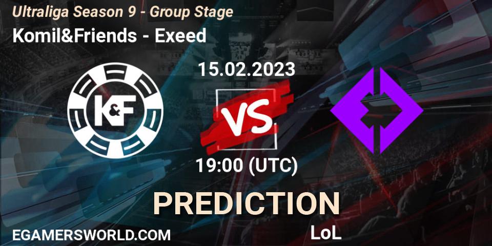 Pronósticos Komil&Friends - Exeed. 21.02.2023 at 19:00. Ultraliga Season 9 - Group Stage - LoL