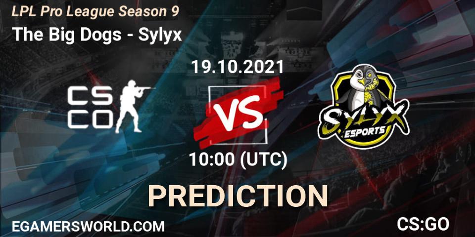 Pronósticos The Big Dogs - Sylyx. 19.10.2021 at 09:35. LPL Pro League 2021 Season 3 - Counter-Strike (CS2)