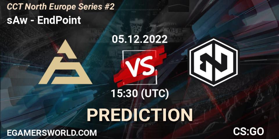 Pronósticos sAw - EndPoint. 05.12.2022 at 15:30. CCT North Europe Series #2 - Counter-Strike (CS2)