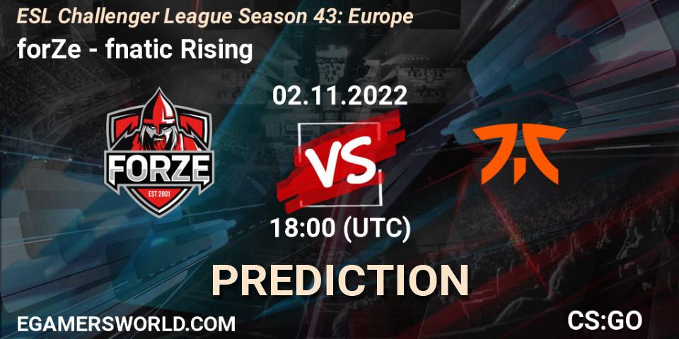 Pronósticos forZe - fnatic Rising. 02.11.2022 at 18:10. ESL Challenger League Season 43: Europe - Counter-Strike (CS2)