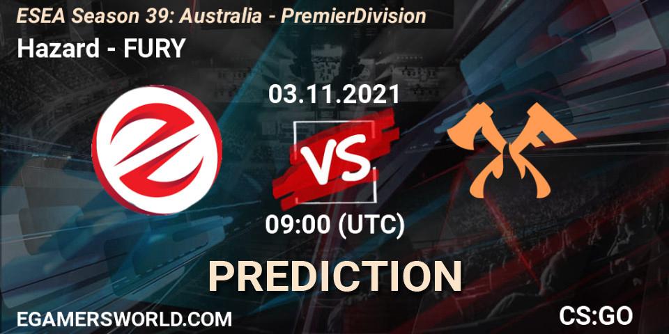 Pronósticos Hazard - FURY. 03.11.21. ESEA Season 39: Australia - Premier Division - CS2 (CS:GO)