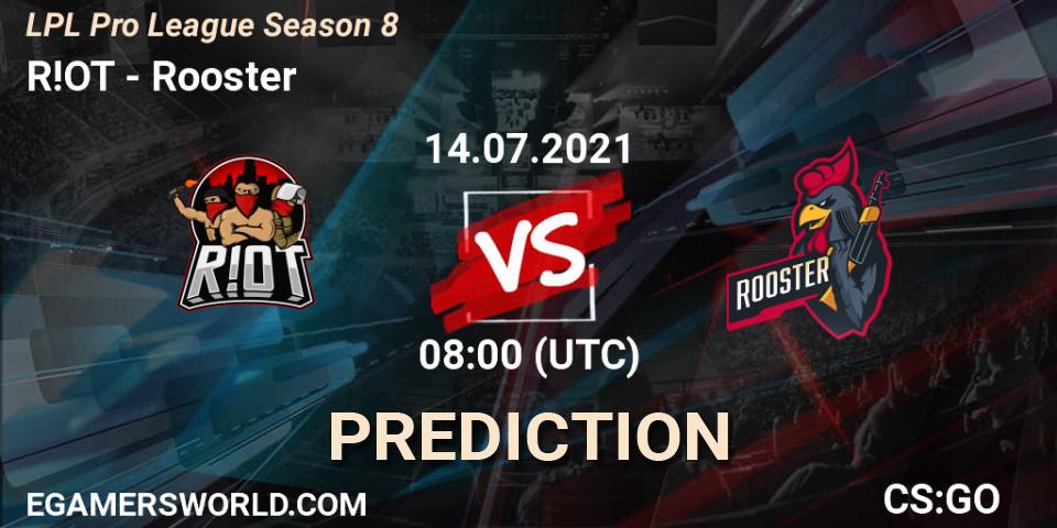Pronósticos R!OT - Rooster. 14.07.21. LPL Pro League 2021 Season 2 - CS2 (CS:GO)