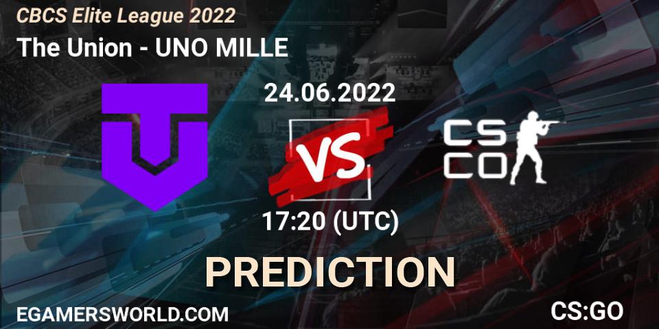Pronósticos The Union - UNO MILLE. 24.06.2022 at 17:20. CBCS Elite League 2022 - Counter-Strike (CS2)