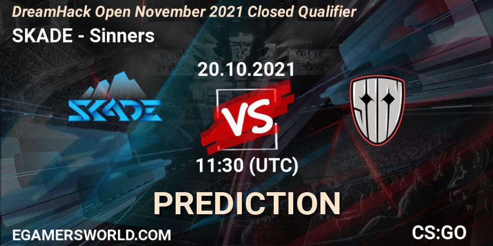 Pronósticos SKADE - Sinners. 20.10.2021 at 11:30. DreamHack Open November 2021 Closed Qualifier - Counter-Strike (CS2)