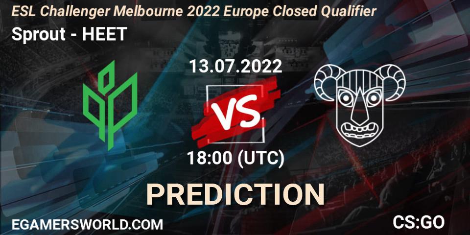 Pronósticos Sprout - HEET. 13.07.2022 at 18:00. ESL Challenger Melbourne 2022 Europe Closed Qualifier - Counter-Strike (CS2)