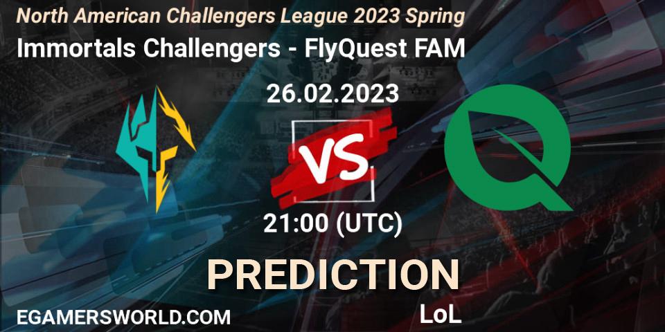 Pronósticos Immortals Challengers - FlyQuest FAM. 26.02.23. NACL 2023 Spring - Group Stage - LoL