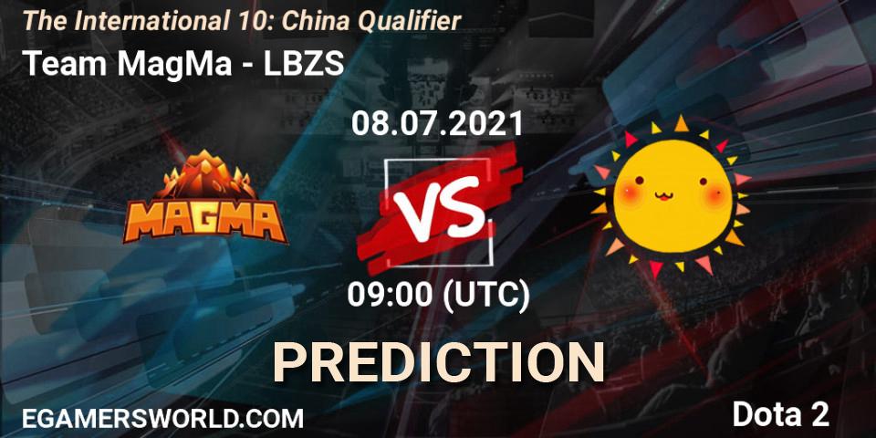 Pronósticos Team MagMa - LBZS. 08.07.2021 at 09:00. The International 10: China Qualifier - Dota 2
