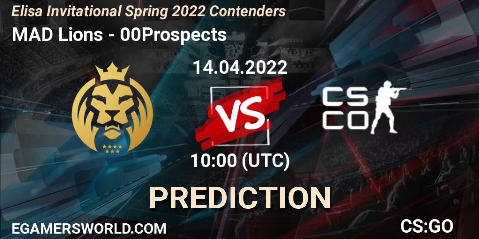 Pronósticos MAD Lions - 00Prospects. 14.04.22. Elisa Invitational Spring 2022 Contenders - CS2 (CS:GO)
