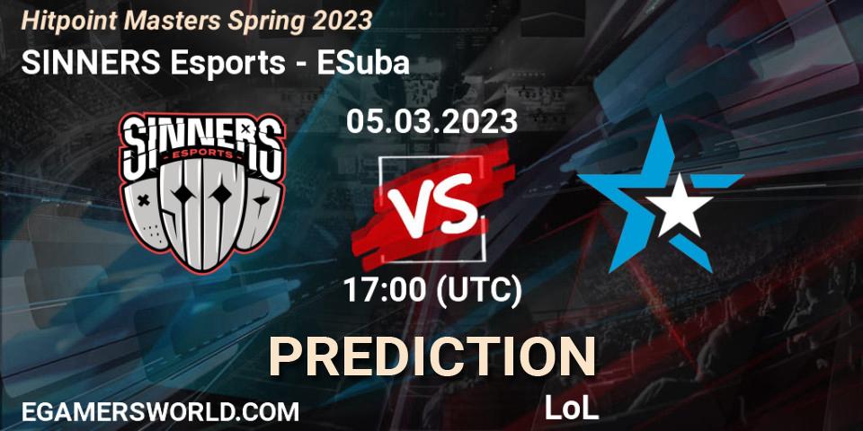 Pronósticos SINNERS Esports - ESuba. 07.02.23. Hitpoint Masters Spring 2023 - LoL