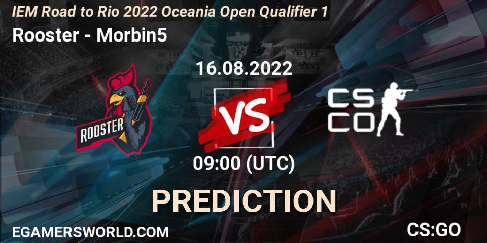 Pronósticos Rooster - Morbin5. 16.08.2022 at 09:00. IEM Road to Rio 2022 Oceania Open Qualifier 1 - Counter-Strike (CS2)