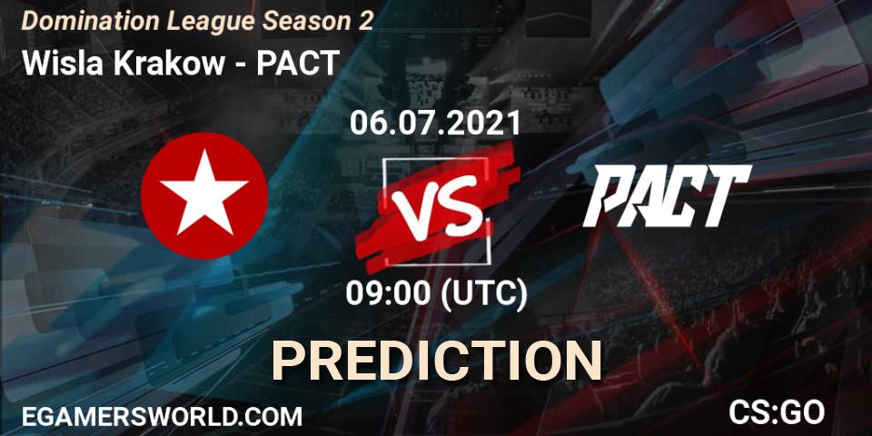 Pronósticos Wisla Krakow - PACT. 06.07.2021 at 09:00. Domination League Season 2 - Counter-Strike (CS2)