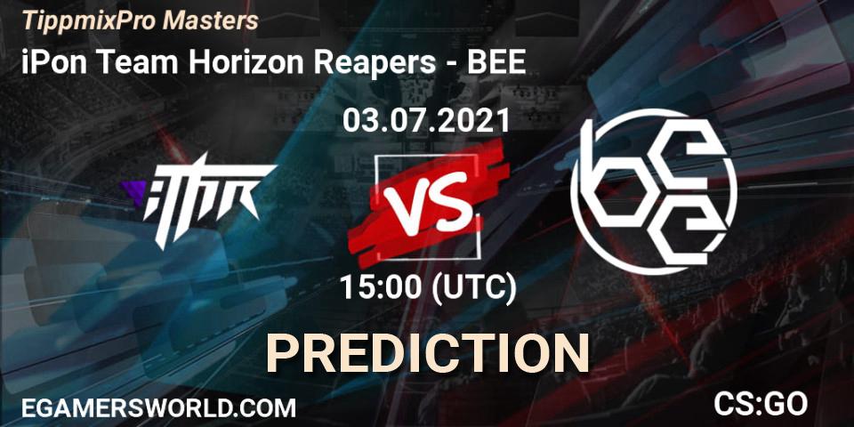Pronósticos iPon Team Horizon Reapers - BEE. 03.07.2021 at 15:00. TippmixPro Masters - Counter-Strike (CS2)
