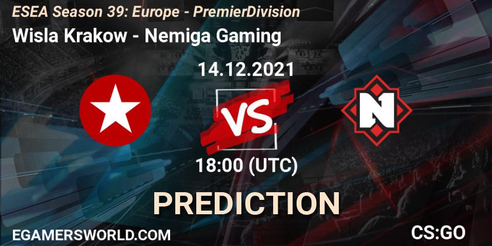 Pronósticos Wisla Krakow - Nemiga Gaming. 14.12.2021 at 18:00. ESEA Season 39: Europe - Premier Division - Counter-Strike (CS2)