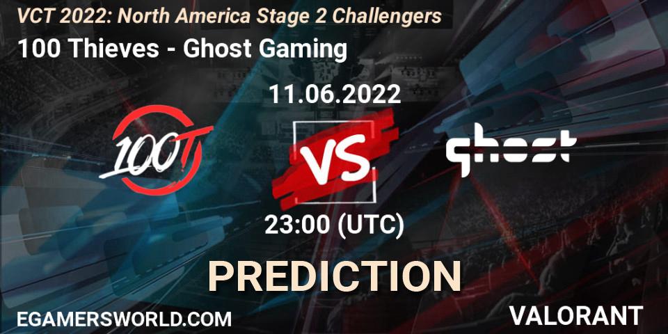 Pronósticos 100 Thieves - Ghost Gaming. 11.06.2022 at 23:45. VCT 2022: North America Stage 2 Challengers - VALORANT
