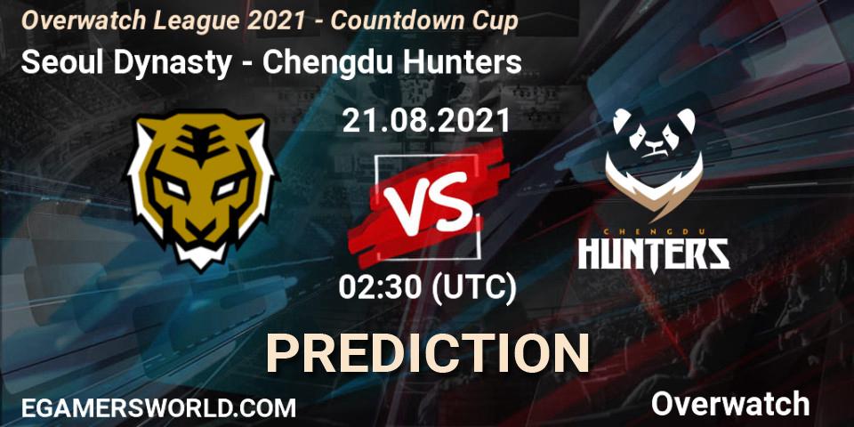 Pronósticos Seoul Dynasty - Chengdu Hunters. 21.08.2021 at 02:30. Overwatch League 2021 - Countdown Cup - Overwatch