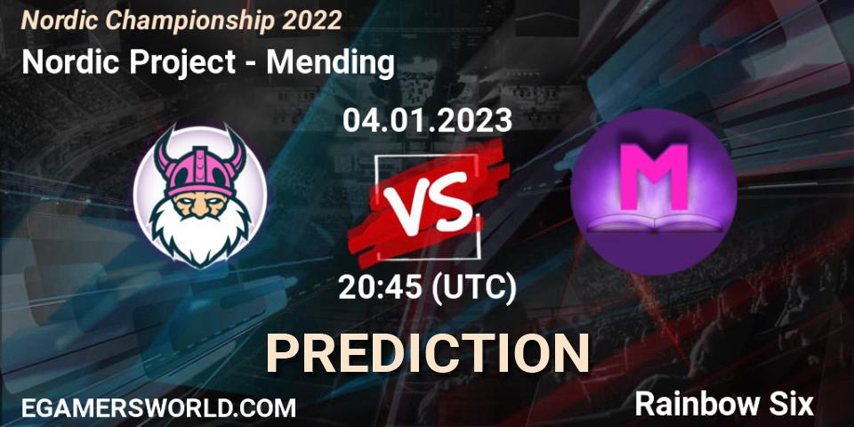 Pronósticos Nordic Project - Mending. 04.01.2023 at 20:45. Nordic Championship 2022 - Rainbow Six