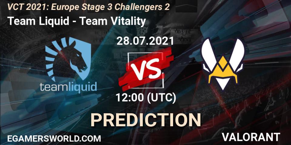 Pronósticos Team Liquid - Team Vitality. 28.07.21. VCT 2021: Europe Stage 3 Challengers 2 - VALORANT