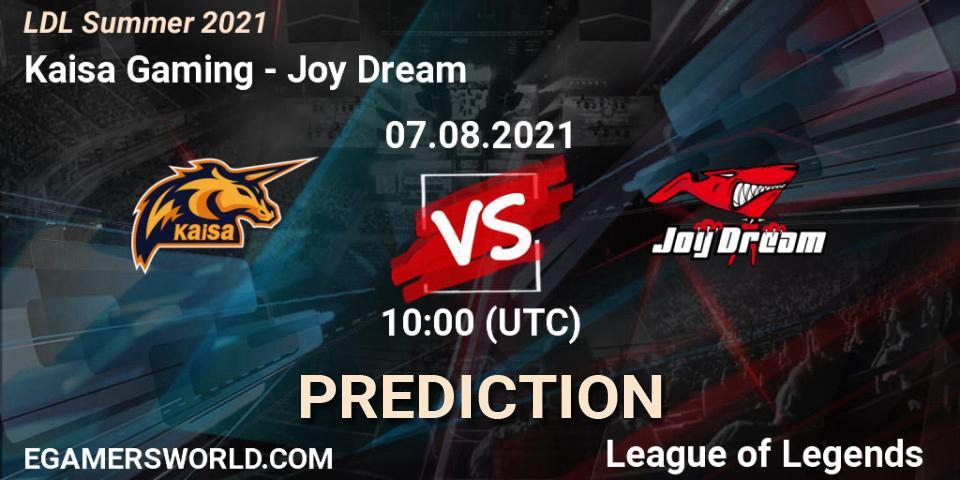 Pronósticos Kaisa Gaming - Joy Dream. 07.08.2021 at 12:00. LDL Summer 2021 - LoL