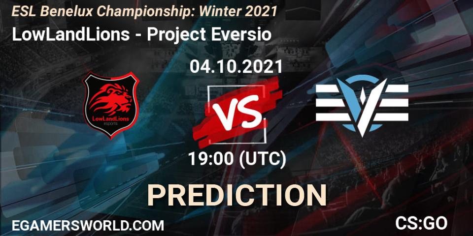 Pronósticos LowLandLions - Project Eversio. 04.10.2021 at 19:00. ESL Benelux Championship: Winter 2021 - Counter-Strike (CS2)