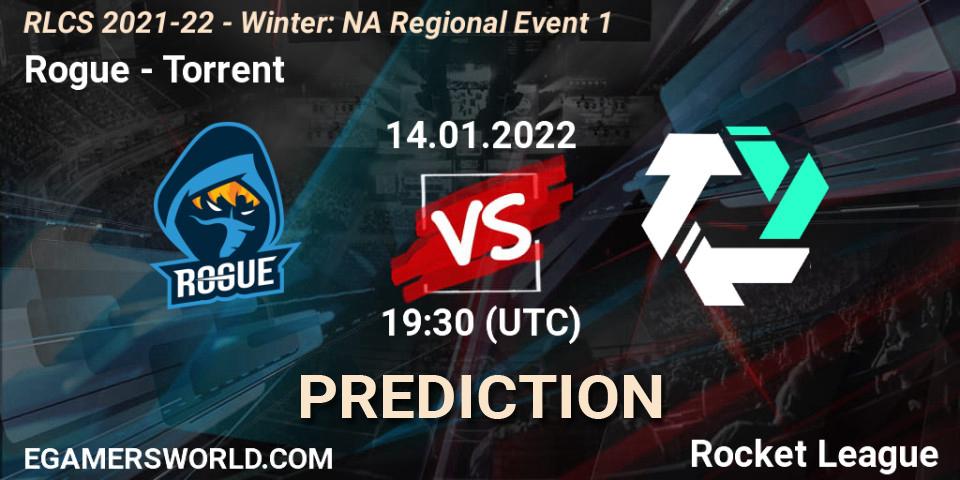 Pronósticos Rogue - Torrent. 14.01.2022 at 19:30. RLCS 2021-22 - Winter: NA Regional Event 1 - Rocket League