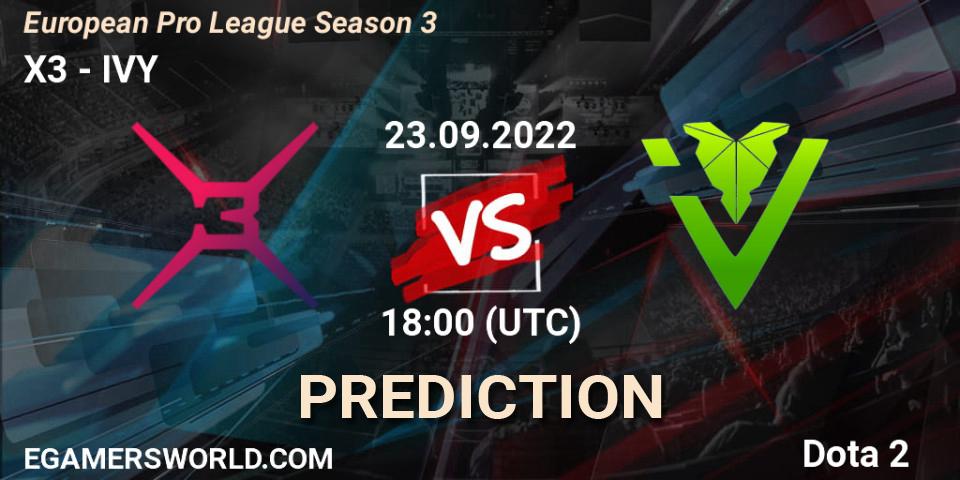 Pronósticos X3 - IVY. 23.09.2022 at 18:33. European Pro League Season 3 - Dota 2