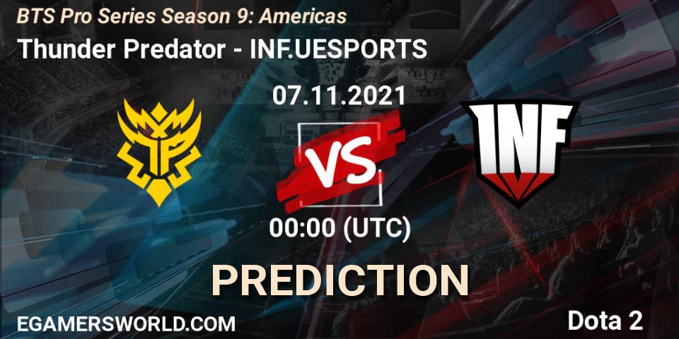 Pronósticos Thunder Predator - INF.UESPORTS. 06.11.21. BTS Pro Series Season 9: Americas - Dota 2
