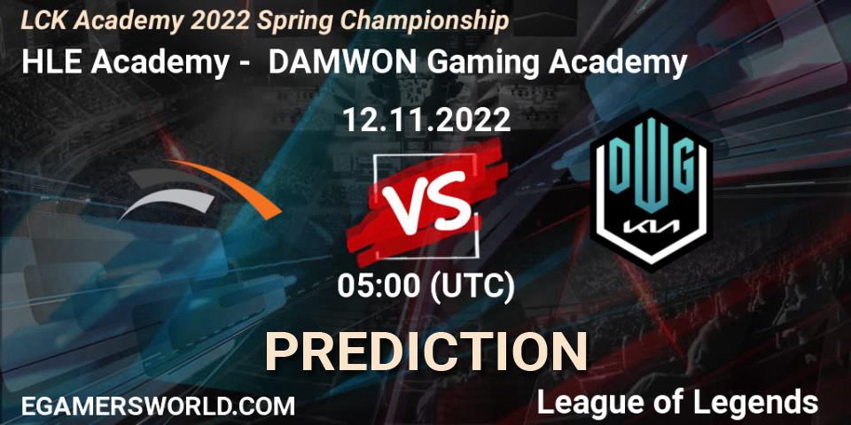 Pronósticos HLE Academy - DAMWON Gaming Academy. 12.11.22. LCK Academy 2022 Spring Championship - LoL