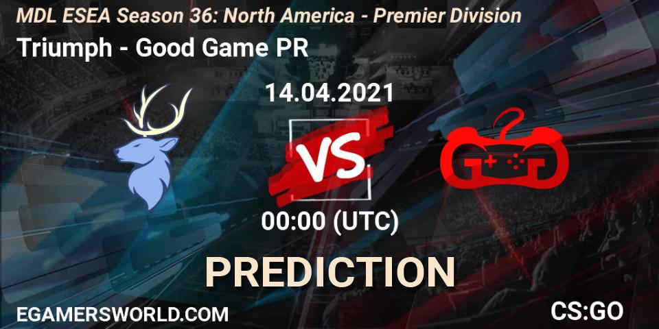 Pronósticos Triumph - Good Game PR. 14.04.21. MDL ESEA Season 36: North America - Premier Division - CS2 (CS:GO)