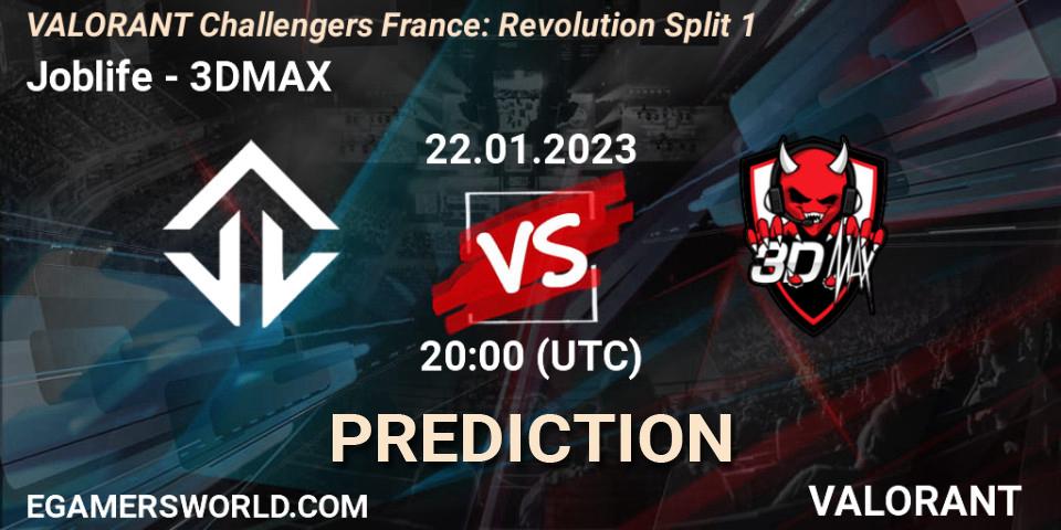 Pronósticos Joblife - 3DMAX. 22.01.23. VALORANT Challengers 2023 France: Revolution Split 1 - VALORANT