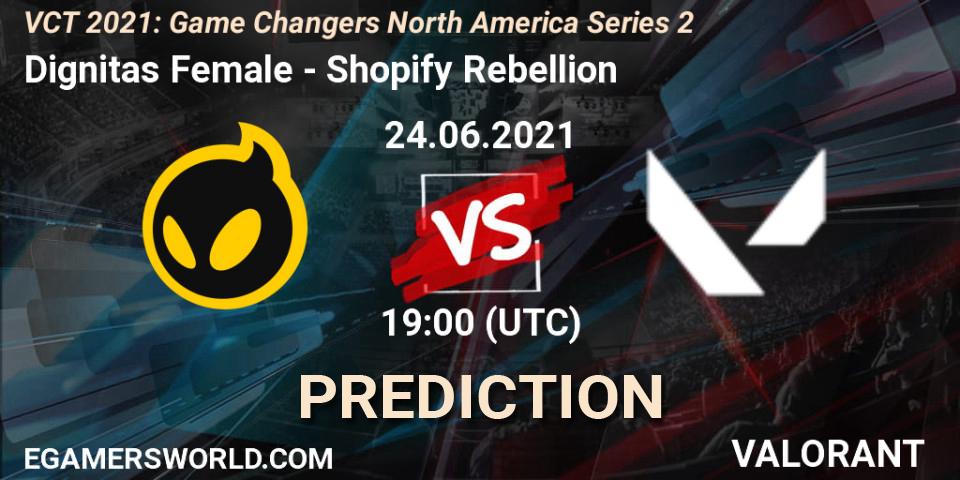 Pronósticos Dignitas Female - Shopify Rebellion. 24.06.2021 at 19:00. VCT 2021: Game Changers North America Series 2 - VALORANT