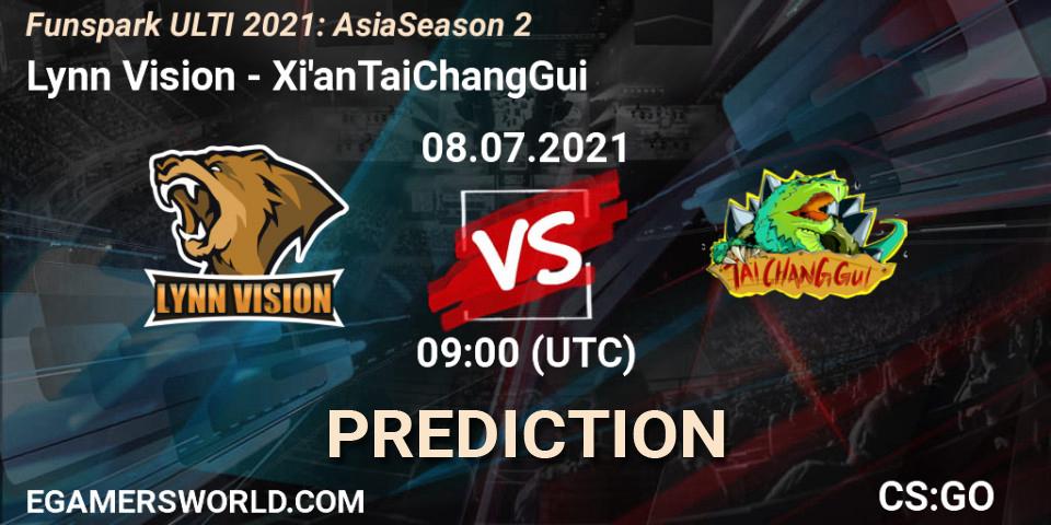Pronósticos Lynn Vision - Xi'anTaiChangGui. 08.07.2021 at 09:00. Funspark ULTI 2021: Asia Season 2 - Counter-Strike (CS2)