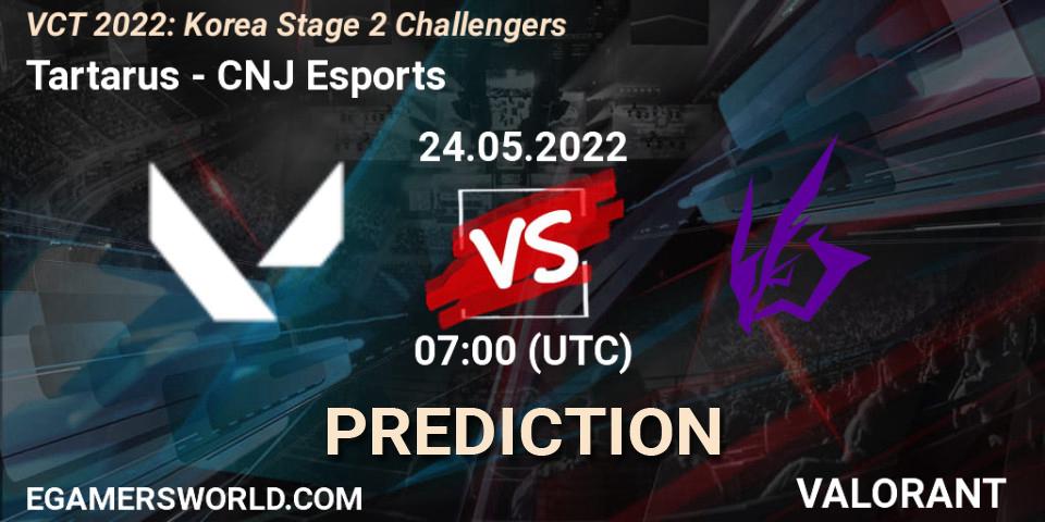 Pronósticos Tartarus - CNJ Esports. 24.05.2022 at 07:00. VCT 2022: Korea Stage 2 Challengers - VALORANT