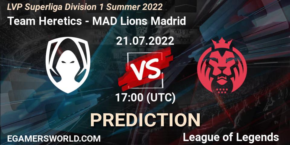 Pronósticos Team Heretics - MAD Lions Madrid. 21.07.22. LVP Superliga Division 1 Summer 2022 - LoL