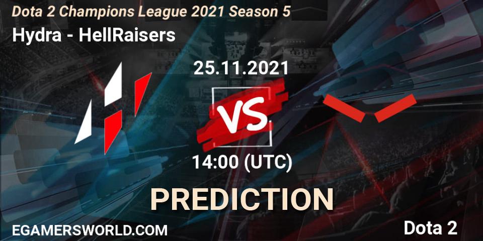 Pronósticos Hydra - HellRaisers. 25.11.21. Dota 2 Champions League 2021 Season 5 - Dota 2