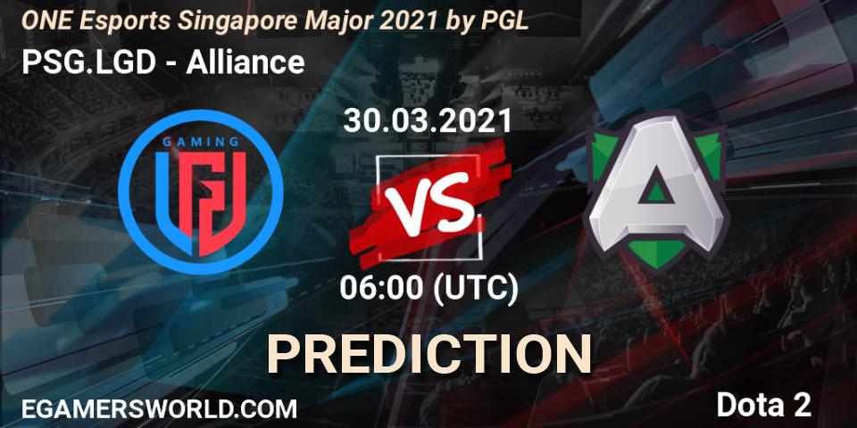 Pronósticos PSG.LGD - Alliance. 30.03.21. ONE Esports Singapore Major 2021 - Dota 2